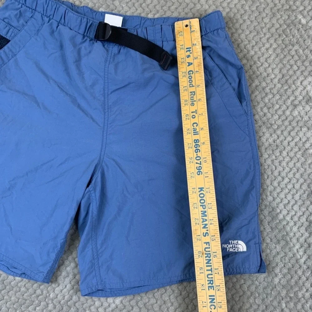 The North Face Mens Class V Belted Shorts Blue Nylon Mesh Lined Size Medium